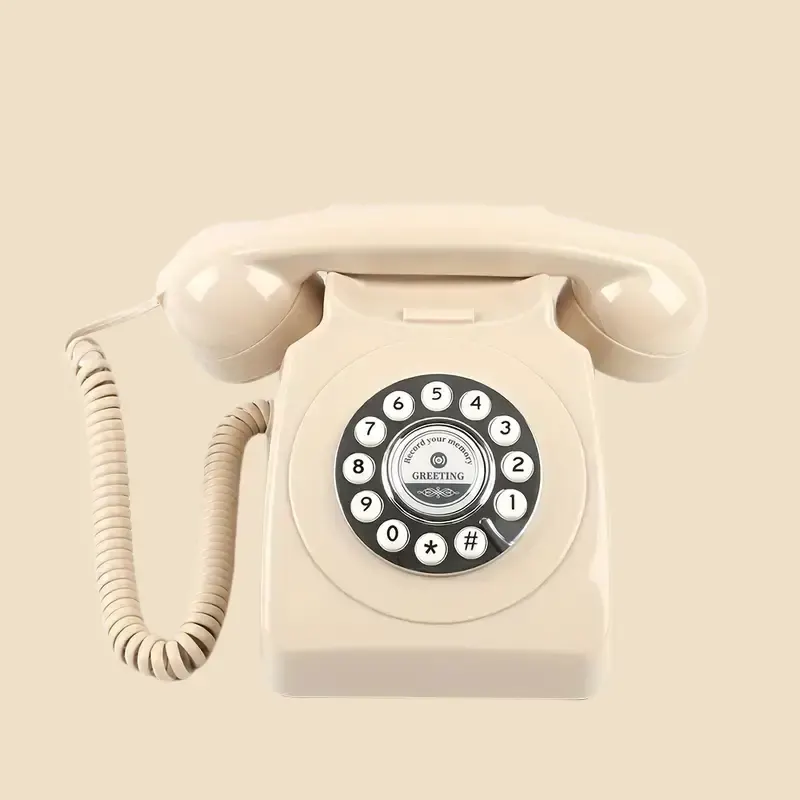 Téléphone vintage Beige - Madelaine – livre d’or audio à louer