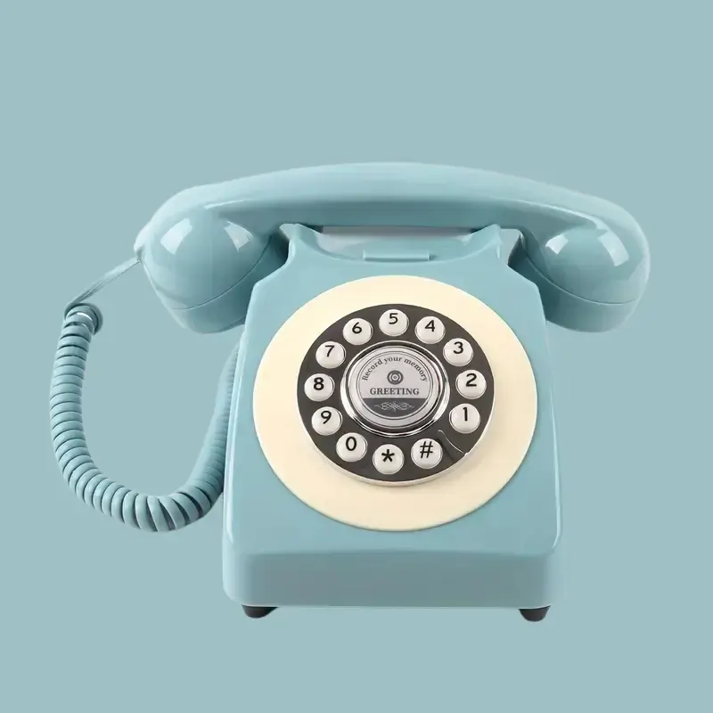 Téléphone vintage Bleu - Gustave – livre d’or audio à louer