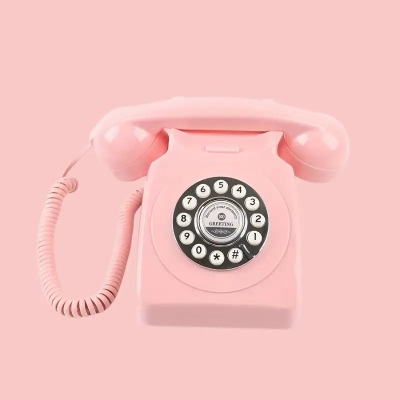 Téléphone vintage Rose – Jeanne – livre d’or audio à louer