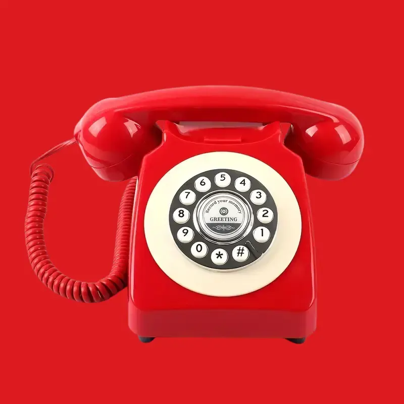 Téléphone vintage Rouge - Simone – livre d’or audio à louer