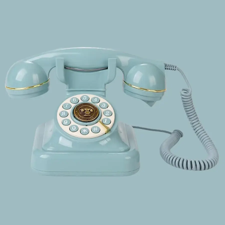 Téléphone vintage Bleu – Marcel – livre d’or audio à louer